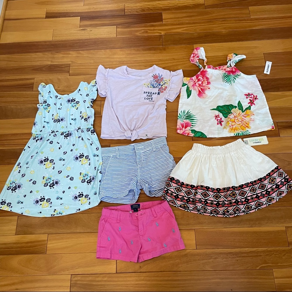 Bundle of Girl dress, shorts, shirt, skirt